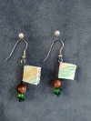 Green String earrings